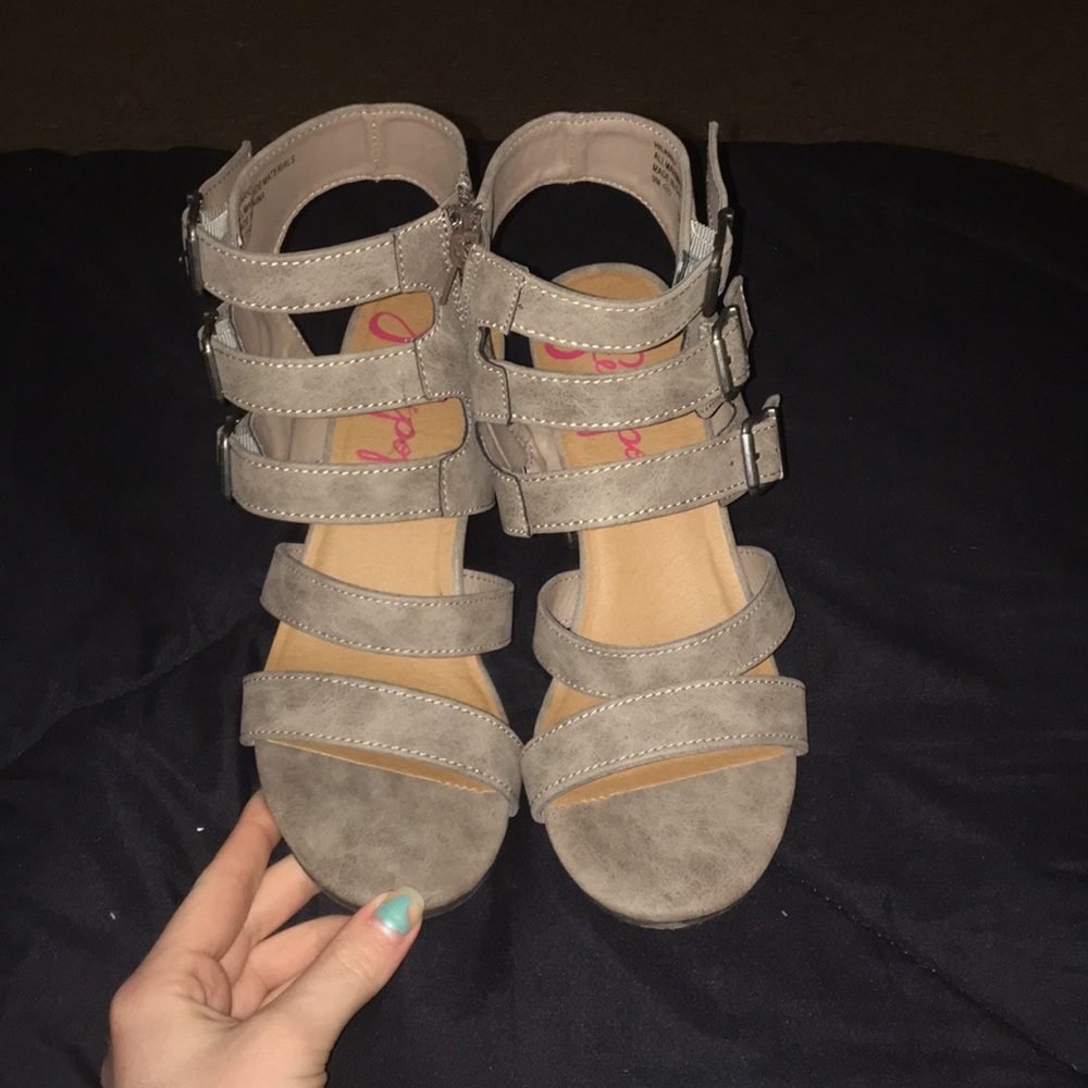 Brown / light gray heels/sandals